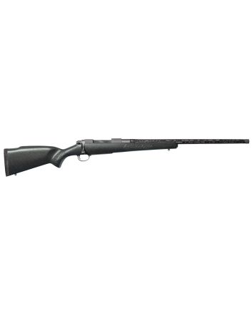 Nosler 47048 M48 Mountain Carbon 6mm Creedmoor 4+1 24" Carbon Fiber Wrapped Barrel, Tungsten Gray Cerakote Metal Finish, Granite Green Mountain Hunter Stock