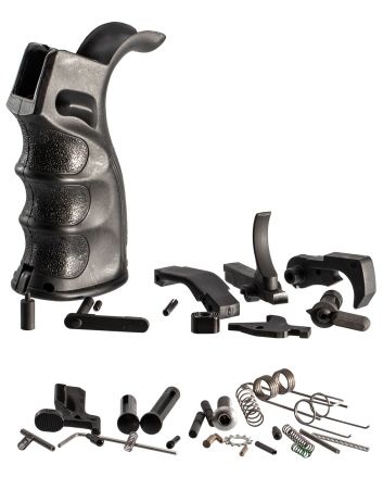 TacFire LPK02B308 AR-10 Lower Parts Kit308 Win Black PGAR-B Pistol Grip Grip