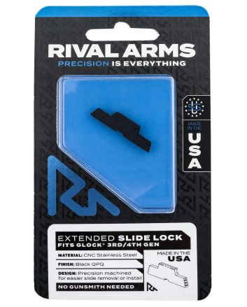 Rival Arms RA80G001A Slide LockExtended Compatible w/Glock Gen3-4 Stainless Steel