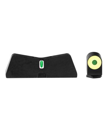 XS Sights GL0010S5Y DXT2 Big Dot Night Sights fits GlockBlack | Green Tritium Yellow Outline Front Sight Green Tritium White Outline Bar Rear Sight