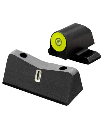 XS Sights SI0013S5Y DXT2 Big Dot Night Sights- Sig Sauer- Springfield ArmoryBlack | Green Tritium Yellow Outline Front Sight Green Tritium White Outline Bar Rear Sight