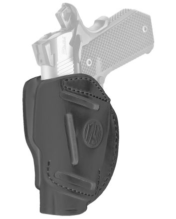 1791 Gunleather 3WH1SBLA 3-WayIWB/OWB Size 01 Stealth Black Leather Belt Loop Fits 1911 3-4" Ambidextrous