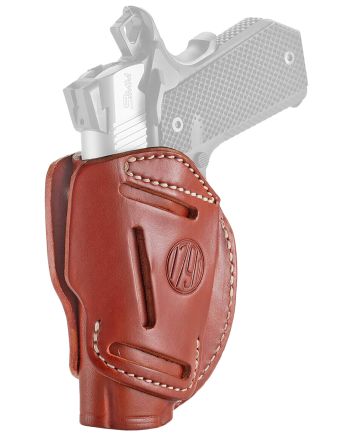1791 Gunleather 3WH1CBRA 3-WayIWB/OWB Size 01 Classic Brown Leather Belt Loop Fits 1911 3-4" Ambidextrous Hand