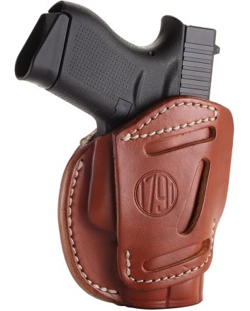 1791 Gunleather 3WH2CBRA 3-WayIWB/OWB Size 02 Classic Brown Leather Belt Loop Compatible w/ Ruger LCP Compatible w/ Glock 42 Compatible w/ S&amp;W Bodyguard Ambidextrous Hand