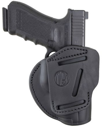 1791 Gunleather 3WH5SBLA 3-WayIWB/OWB Size 05 Stealth Black Leather Belt Loop Compatible w/ Glock 17 Compatible w/ Springfield XD Compatible w/ S&amp;W M&amp;P Compatible w/ HK VP9 Ambidextrous Hand