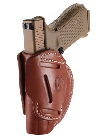 1791 Gunleather 3WH5CBRA 3-WayIWB/OWB Size 05 Classic Brown Leather Belt Loop Compatible w/ Glock 17 Compatible w/ Springfield XD Compatible w/ S&amp;W M&amp;P Compatible w/ HK VP9 Ambidextrous Hand