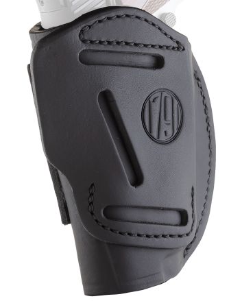 1791 Gunleather 4WH1SBLR 4-WayIWB/OWB 01 Stealth Black Leather Belt Clip Fits 3-4" Barrel 1911