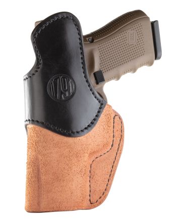1791 Gunleather RCH4BLBR RCHIWB Size 04 Black/Brown Leather Belt Clip Compatible w/Glock 17/S&amp;W M&amp;P Shield/Springfield XD Right Hand