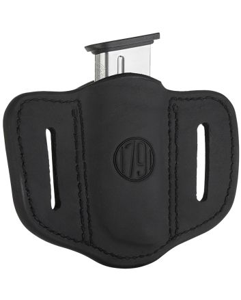 1791 Gunleather MAG11SBLA MAG1.1 Single Mag Holster Stealth Black Leather Belt Slide Compatible w/ Single Stack Ambidextrous