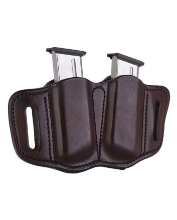 1791 Gunleather MAG21SBRA MAG2.1 Double Mag Holster Signature Brown Leather Belt Slide Belts 1.50" Wide Compatible w/ Single Stack Ambidextrous