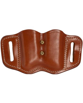 1791 Gunleather MAG21CBRA MAG2.1 Double Mag Holster Classic Brown Leather Belt Slide Belts 1.50" Wide Compatible w/ Single Stack Ambidextrous