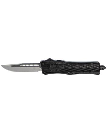 CobraTec Knives SBCTK1SDNS CTK-1Small 2.75" OTF Drop Point Plain D2 Steel Blade/Black Aluminum Handle Features Glass Breaker Includes Pocket Clip