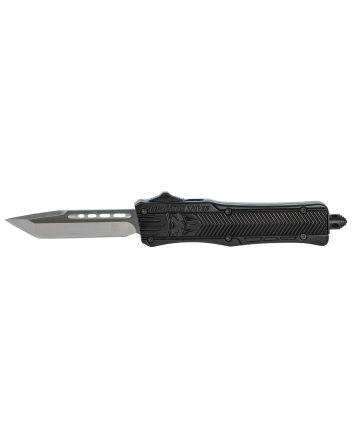 CobraTec Knives SBCTK1STNS CTK-1Small 2.75" OTF Tanto Plain Black D2 Steel Blade/Black Aluminum Handle Features Glass Breaker Includes Pocket Clip