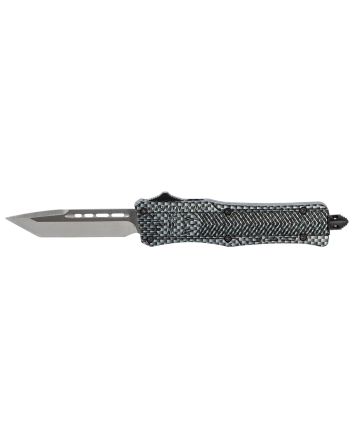 CobraTec Knives SCFCTK1STNS CTK-1Small 2.75" OTF Tanto Plain D2 Steel Blade/Carbon Fiber Aluminum Handle Features Glass Breaker Includes Pocket Clip