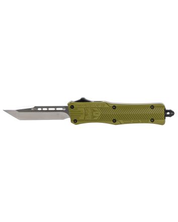 CobraTec Knives SODCTK1STNS CTK-1Small 2.75" OTF Tanto Plain D2 Steel Blade/OD Green Aluminum Handle Features Glass Breaker Includes Pocket Clip