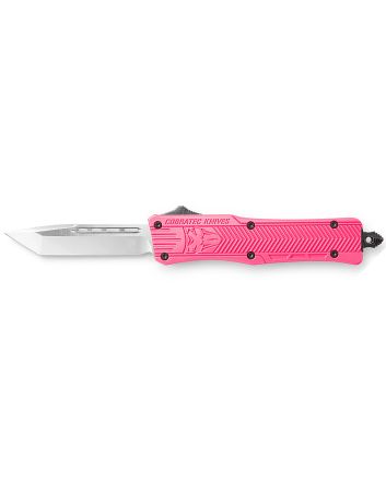 CobraTec Knives SPKCTK1STNS CTK-1Small 2.75" OTF Tanto Plain D2 Steel Blade/Pink Aluminum Handle Features Glass Breaker Includes Pocket Clip