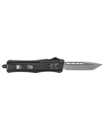 CobraTec Knives MBSTK1MTNS CTK-1Medium 3" OTF Tanto Plain D2 Steel Blade/Black Aluminum Handle Features Glass Breaker Includes Pocket Clip