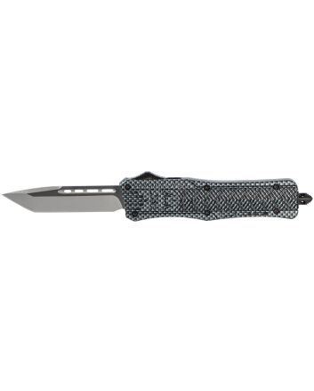 CobraTec Knives MCFCTK1MTNS CTK-1Medium 3" OTF Tanto Plain D2 Steel Blade/Carbon Fiber Aluminum Handle Features Glass Breaker Includes Pocket Clip