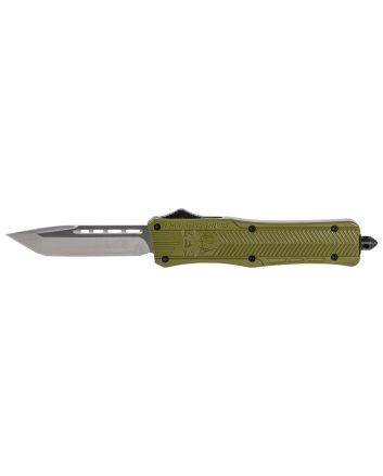 CobraTec Knives MODCTK1MTNS CTK-1Medium 3" OTF Tanto Plain D2 Steel Blade/OD Green Aluminum Handle Features Glass Breaker Includes Pocket Clip