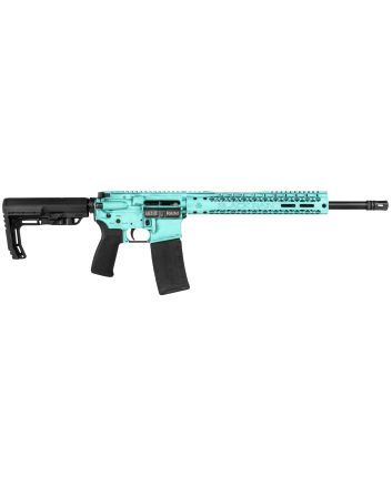 Black Rain BROFUSIONTBB Spec + Fusion 5.56x45mm NATO 16" 30+1 Tiffany Blue Battleworn Cerakote 6 Position MFT Minimalist Stock