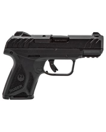 Ruger 3818 Security-9 Compact 9mm Luger3.42" Barrel 10+1,Black Polymer Frame With Picatinny Acc. Rail, Black Oxide Steel Slide, Manual Safety