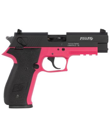 GSG GERG2210FFP FireFly22 LR 10+1 4" Black Serrated Slide, Pink Zinc Alloy w/Accessory Rail Frame, Black Polymer Grip