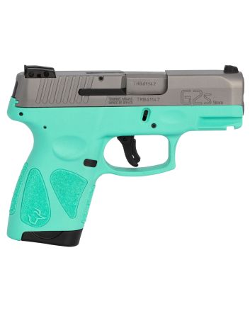 Taurus 1G2S939C G2SCompact Frame 9mm Luger 7+1 3.26" Matte Stainless Steel Barrel, Matte Serrated Stainless Steel Slide, Cyan Polymer Frame w/Picatinny Rail &amp; Polymer Grip, Right Hand