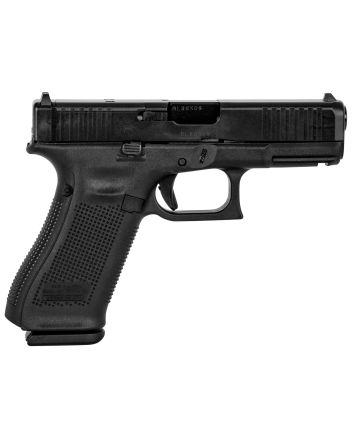 Glock PA455S203MOS G45 Gen5 Compact MOS 9mm Luger 4.02" 17+1 Black Black nDLC Steel with Front Serrations &amp; MOS Cuts Slide Black Rough Texture Interchangeable Backstraps Grip
