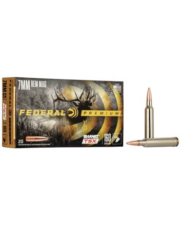 Federal P7RN Premium7mmRemMag 160gr Barnes TSX 20 Per Box/10 Case