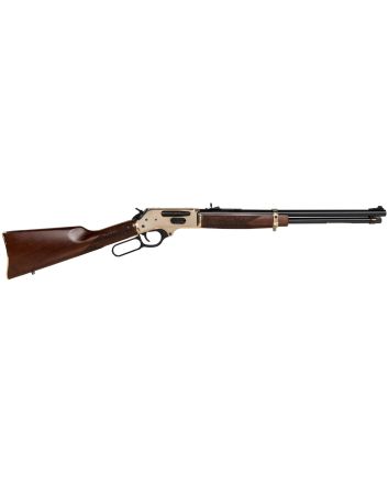Henry H0243855 Side GateFull Size 38-55 Win 5+1 20" Blued Steel Barrel, Polished Brass Receiver, American Walnut Stock Right Hand