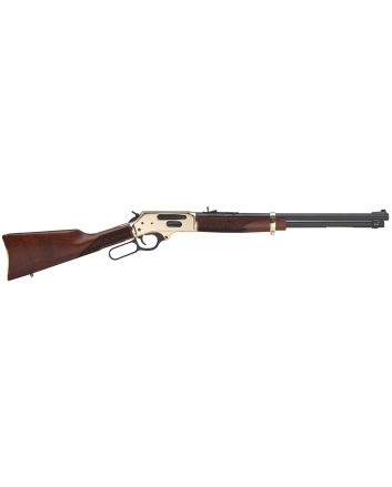 Henry H0243030 Side GateFull Size 30-30 Win 5+1 20" Blued Steel Barrel, Polished Brass Receiver, American Walnut Stock Right Hand
