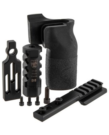 MasterPiece Arms 65PMRACCBUNDLE ACCBundleDN3 Muzzle Brake, Vertical Grip, V4 Spigot Mount &amp; Bag Rider For 6.5 Creedmoor MasterPiece Arms PMR