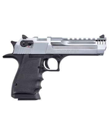 Magnum Research DE44L5BC Desert Eagle L5 44 Rem Mag 5" with Muzzle Brake 8+1 Black Hardcoat Anodized Aluminum Brushed Chrome Carbon Steel Slide Black Hogue Wraparound Rubber Grip