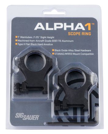 Sig Sauer Electro-Optics SOA10022 Alpha 1Matte Black 1" Extra High 0 MOA
