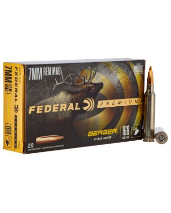 Federal PR7BCH1 Premium7mmRemMag 168gr Berger Hybrid Hunter 20 Per Box/10 Case