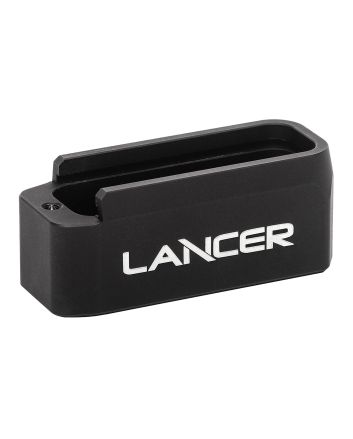 Lancer EXTBP06BLK L5AWM Magazine Base Pad Extended 6rd Compatible w/ Lancer L5 Advance Warfighter Magazine Black Aluminum
