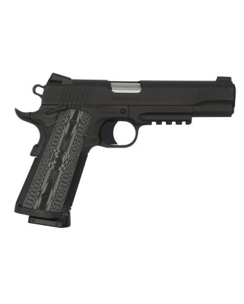 Colt Mfg O1080RGCCU CCU Rail Government 45 ACP 8+1 5" Stainless National Match Barrel, Matte Black DLC Serrated Stainless Steel Slide &amp; Frame w/Picatinny Rail Black Scalloped G10 Grip, Ambidextrous