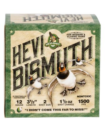HEVI-Shot HS14502 HEVI-Bismuth12Gauge 3.50" 1 1/2oz Bismuth 2Shot 25 Per Box/10 Case
