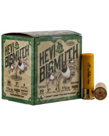 HEVI-Shot HS17004 HEVI-Bismuth20Gauge 3" 1 1/8oz Bismuth 4Shot 25 Per Box/10 Case