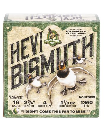 HEVI-Shot HS16704 HEVI-Bismuth16Gauge 2.75" 1 1/8oz Bismuth 4Shot 25 Per Box/10 Case