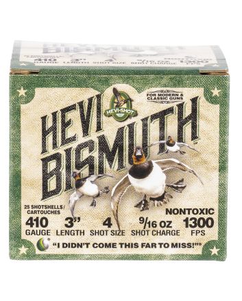 HEVI-Shot HS19004 HEVI-Bismuth410Gauge 3" 9/16oz Bismuth 4Shot 25 Per Box/10 Case