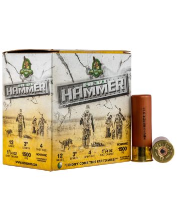 HEVI-Shot HS28004 HEVI-Hammer12Gauge 3" 1 1/4oz 4Shot 25 Per Box/10 Case