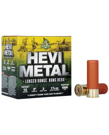 HEVI-Metal HS38003 HEVI-Metal Longer Range 12Gauge 3" 1 1/4oz 3Shot 25 Per Box/10 Case