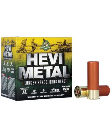 HEVI-Metal HS38006 HEVI-Metal Longer Range 12Gauge 3" 1 1/4oz 6Shot 25 Per Box/10 Case