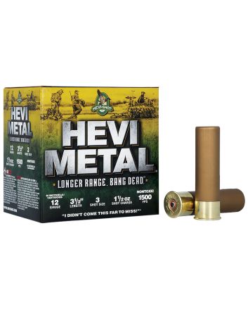HEVI-Metal HS38503 HEVI-Metal Longer Range 12Gauge 3.50" 1 1/2oz 3Shot 25 Per Box/10 Case