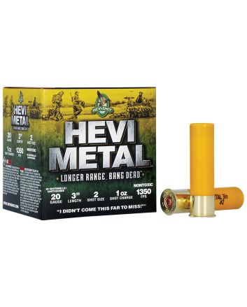 HEVI-Metal HS39002 HEVI-Metal Longer Range 20Gauge 3" 1oz 2Shot 25 Per Box/10 Case