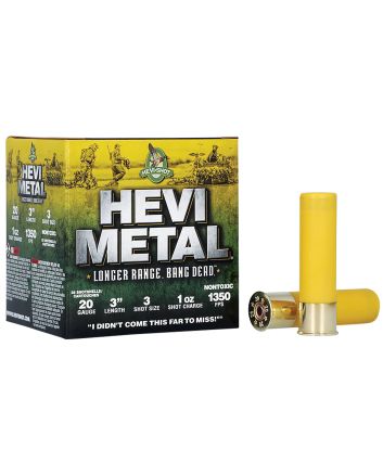 HEVI-Metal HS39003 HEVI-Metal Longer Range 20Gauge 3" 1oz 3Shot 25 Per Box/10 Case