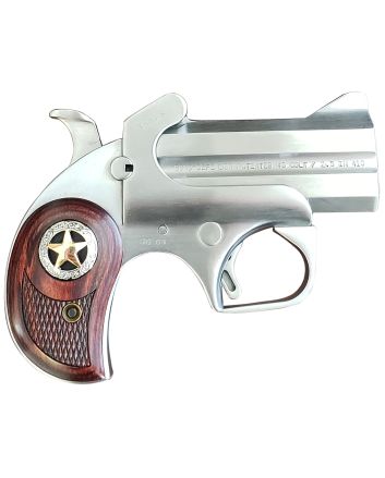 Bond Arms BARD Rustic Defender45 Colt (LC) Caliber or 2.50" 410 Gauge 2rd 3" Barrel, Stainless Steel Finish, Rosewood Grip w/Integrated Star, Includes Exclusive Holster Package