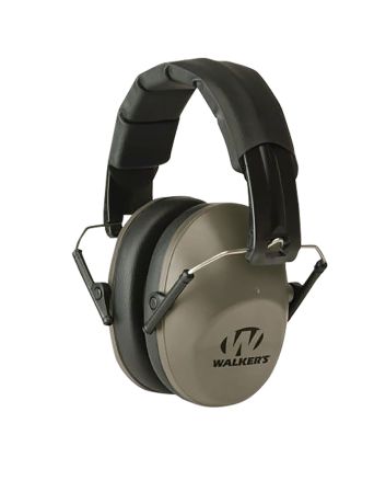 Walker's GWPFPM1FDE Pro Low Profile Folding Passive Muff 22 dB Over the Head Flat Dark Earth/Black Polymer
