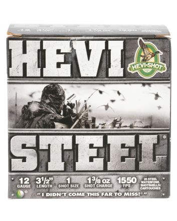 HEVI-Shot HS65001 HEVI-Steel12Gauge 3.50" 1 3/8oz 1Shot 25 Per Box/10 Case